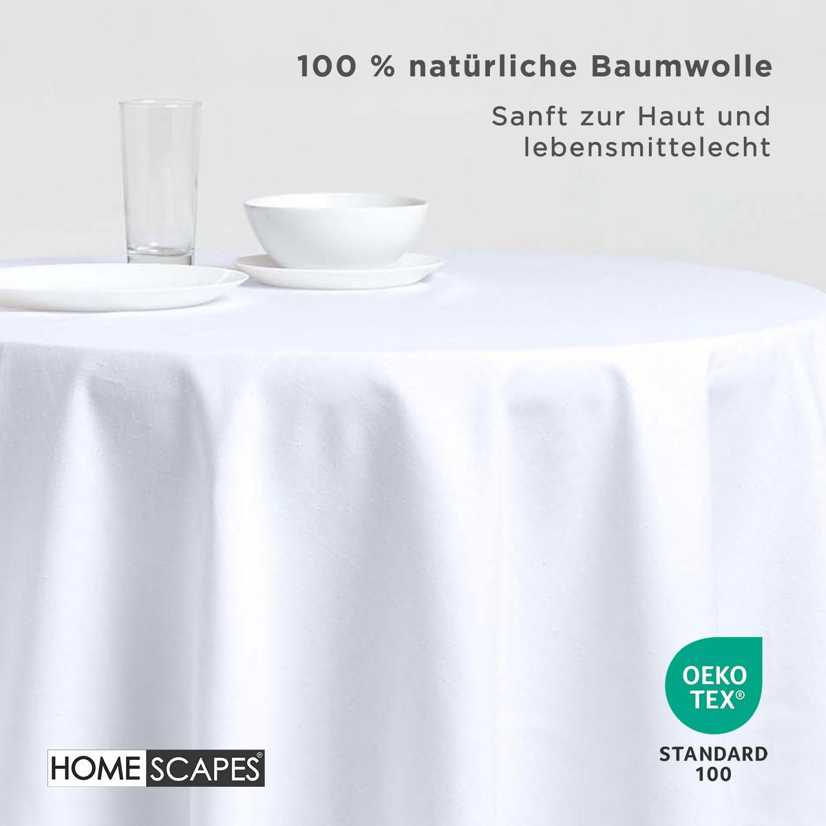 TISCHDECKE weiß rund 178 cm, 100% Baumwolle - Weiß, Textil (178/178cm) - Homescapes