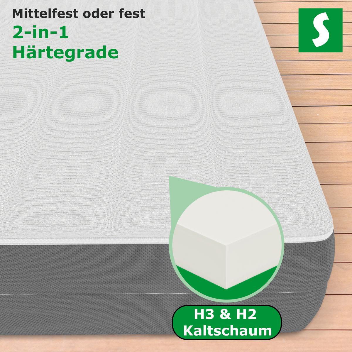 KALTSCHAUMMATRATZE 7 Zonen Bett Matratze Höhe 17 cm 120 x 190 cm - Weiß, Textil (120/190cm) - Schlaftroll