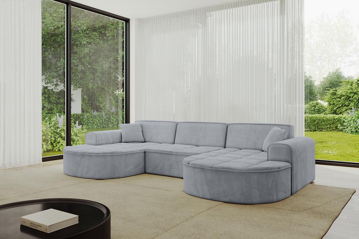 WOHNLANDSCHAFT TARO-U1 - 303x171x79,5 cm Grau - Grau, Holzwerkstoff/Textil (303/79.5/171cm) - ALTDECOR