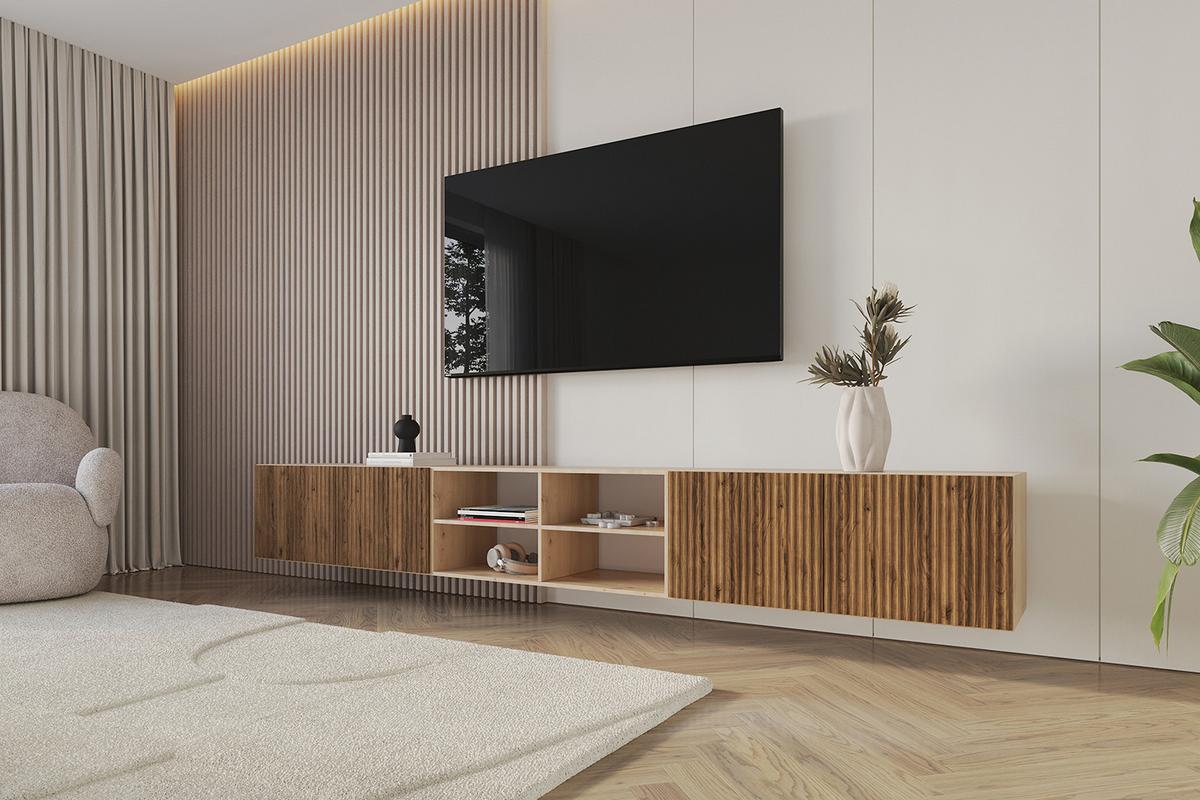 LOWBOARD NOA-2-W 3x100x40x40 cm - Artisan / Katania - Eiche Wotan, Holzwerkstoff (300/40/40cm) - ALTDECOR
