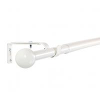 GARDINENSTANGE ausziehbar 120-210cm 1-Lauf Flexa Kugel - Weiß, Metall (120cm) - Deco-Raum