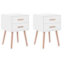 NACHTTISCH 2er-Set Weiß - Weiß, Holzwerkstoff (40/40/62cm) - Beliani