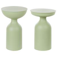 BEISTELLTISCH 2er-Set Metall hellgrün rund Cota/Tenjo - Grün, Metall (36/36/56cm) - Beliani