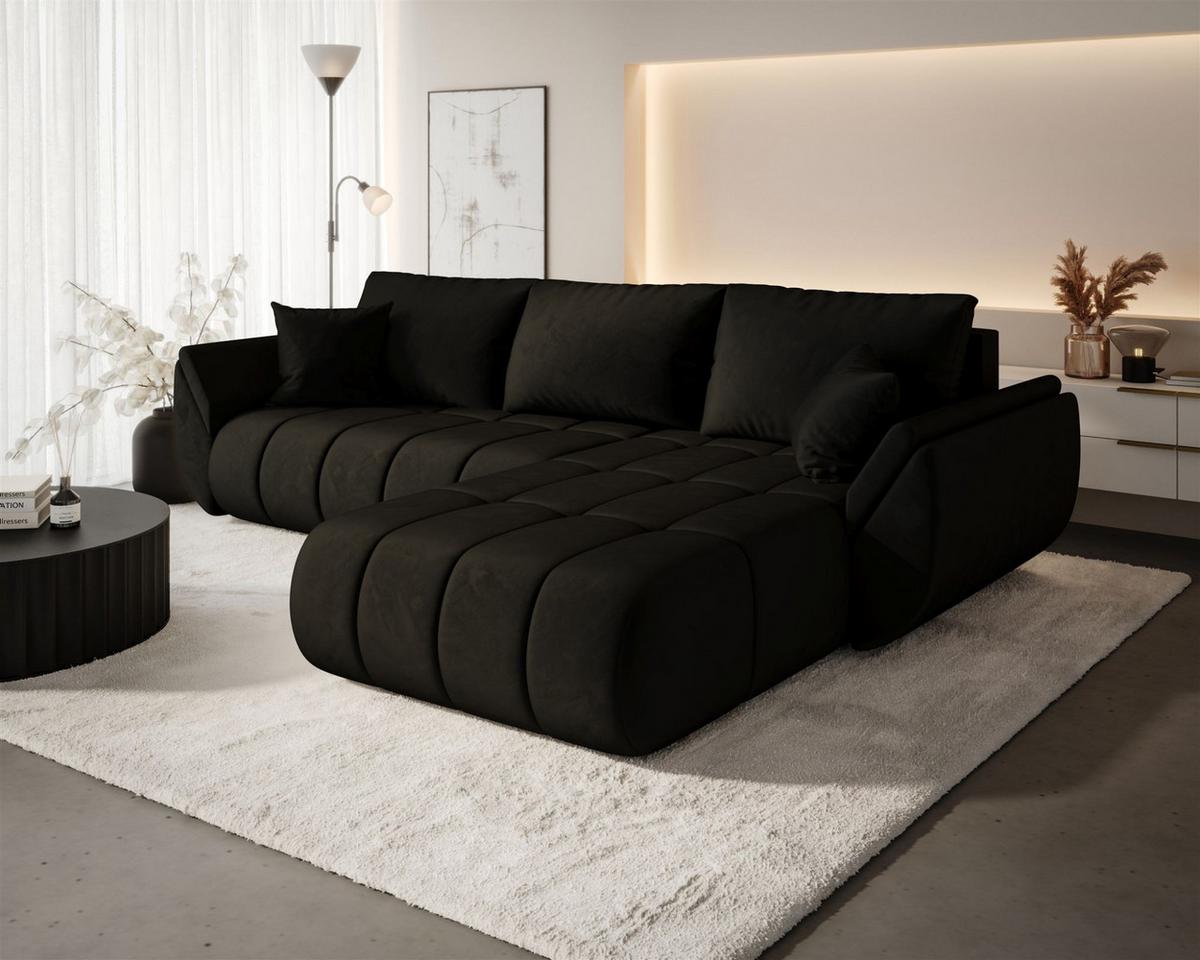 ECKSOFA Misato In Monolith - Dunkelbraun, Holzwerkstoff/Textil (280/175cm) - Fun Möbel