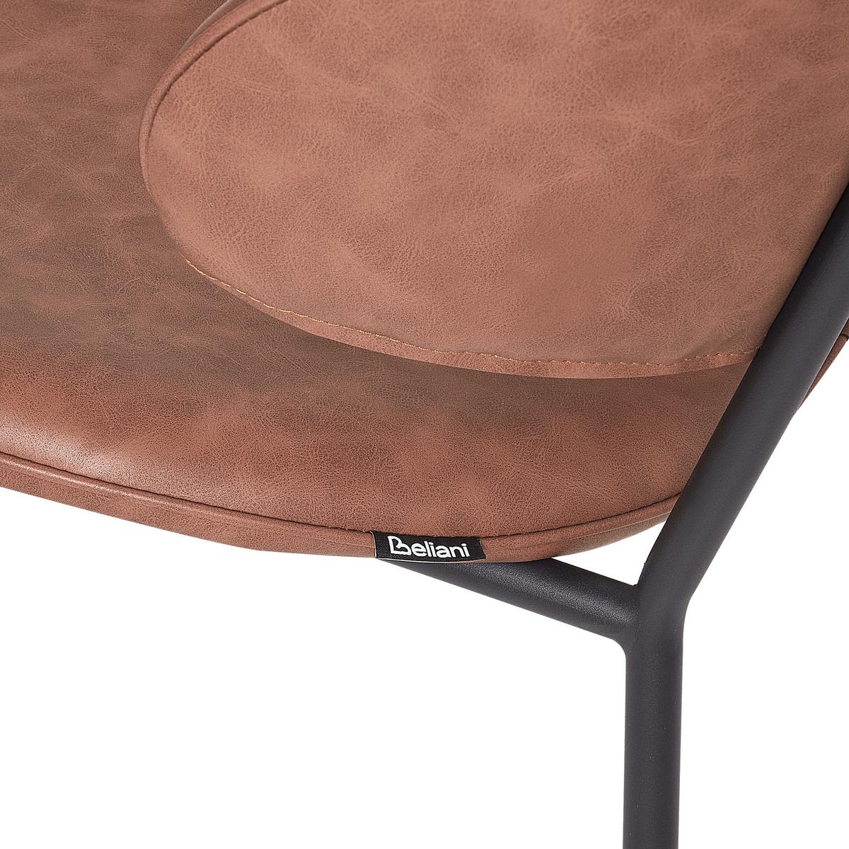 ESSZIMMERSTUHL 2er Set Kunstleder Braun Kiana - Braun, Kunststoff (50/81/59cm) - Beliani