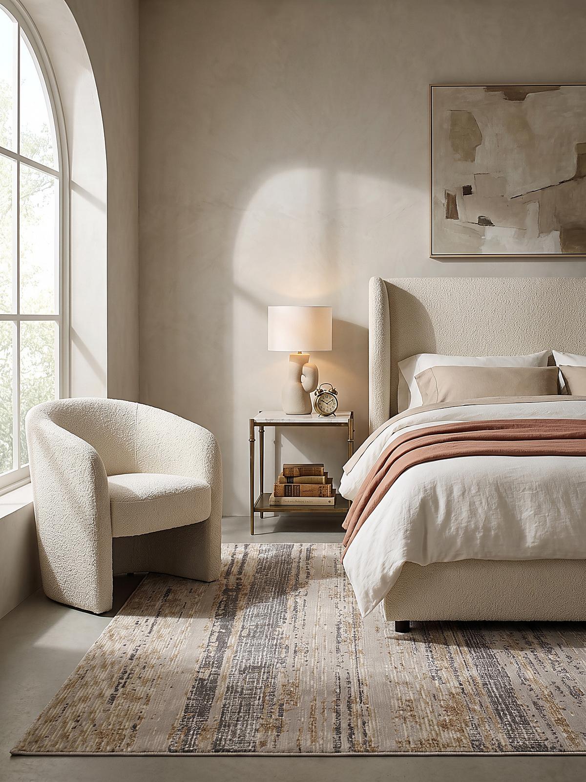 KURZFLORTEPPICH HORNER, Streifen, Natur, 120 x 160 cm - Beige, Textil (120/160cm) - KADIMA DESIGN