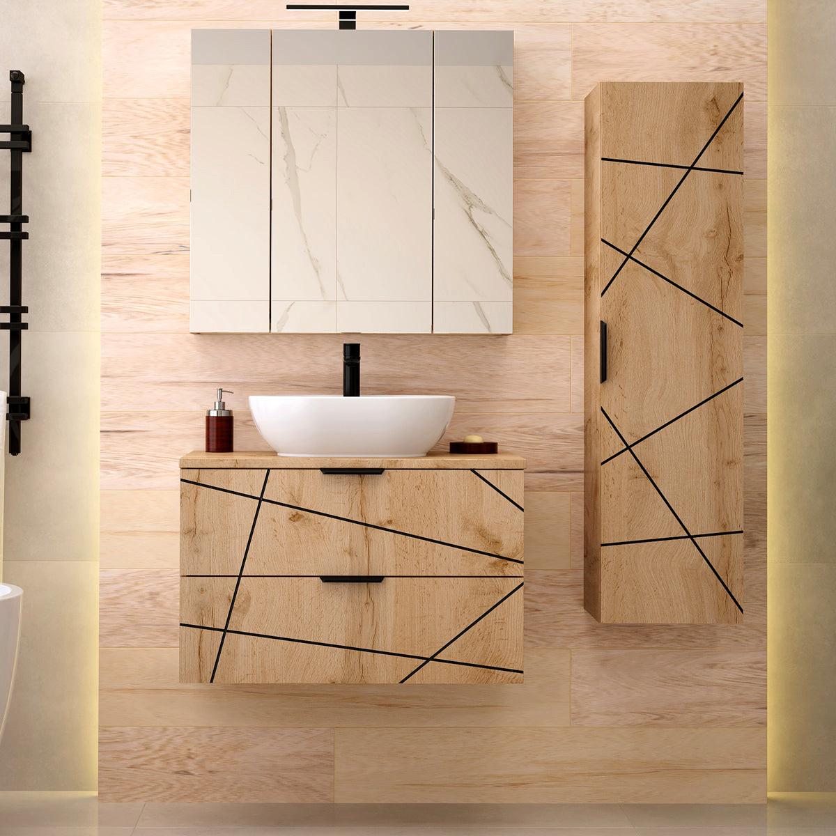 WASCHTISCH 80.6cm Teren Holz - Braun, Holzwerkstoff (80.6/52.2/46.5cm) - Petits-meubles
