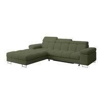 ECKSOFA mit Schlaffunktion Ottomane Links 271x203x79 Grün Bouclé - Smaragdgrün, Holzwerkstoff/Textil (271/203cm) - ALTDECOR