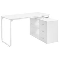 ECKSCHREIBTISCH Weiß 140/100 cm Sogne - Weiß, Holzwerkstoff (100/140/75cm) - Beliani