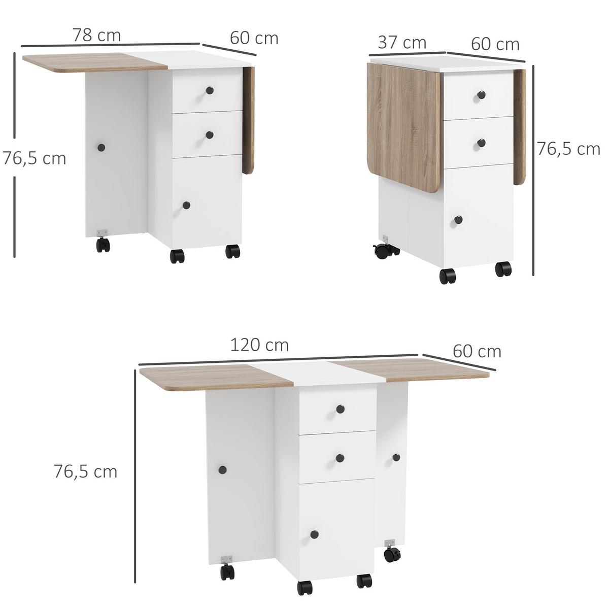 ESSTISCH Vyros 120/60/76.5 cm - Weiß, Holz (120/60/76.5cm) - ZMH
