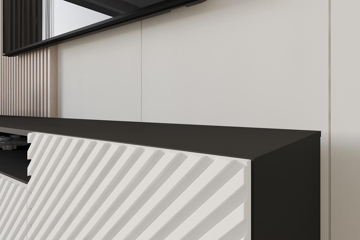 LOWBOARD ZENO-S 200x53x41 cm - Schwarz / Weiß - Schwarz/Weiß, Holzwerkstoff (200/53/41cm) - ALTDECOR
