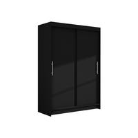 KLEIDERSCHRANK Miami I - Silberfarben/Schwarz, Holzwerkstoff/Kunststoff (120/200/58cm) - MIRJAN24