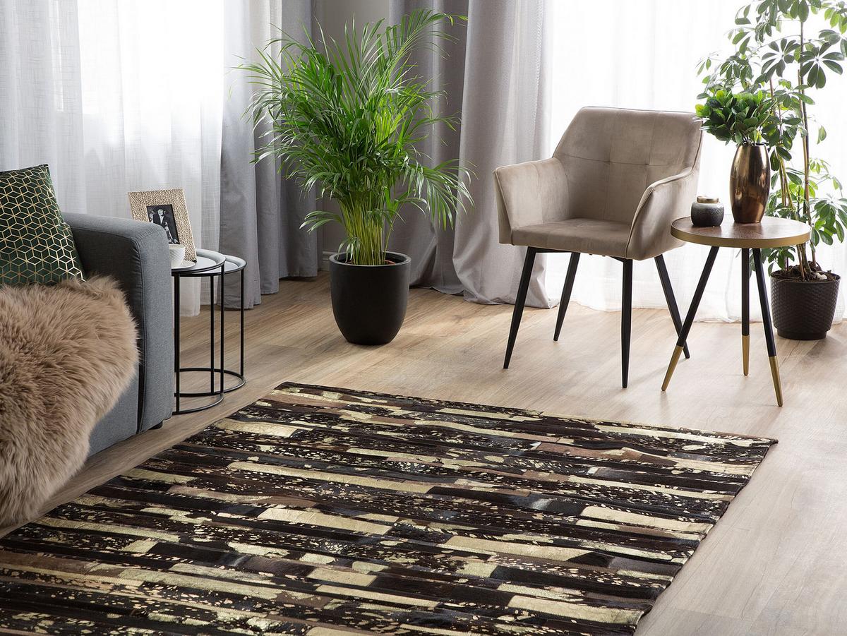 KURZFLOR-TEPPICH Artvin 230/160 cm - Braun, Fell (160/230cm) - Beliani