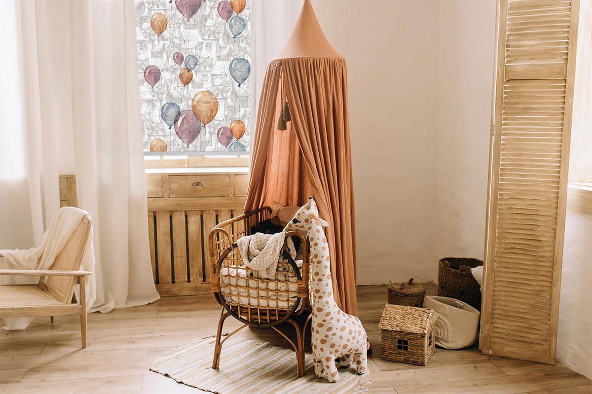 INNENROLLO - Fensterrollo - Rollo - 100x140 cm - Ballons - Orange, Kunststoff (100/140/0.5cm) - TULUP