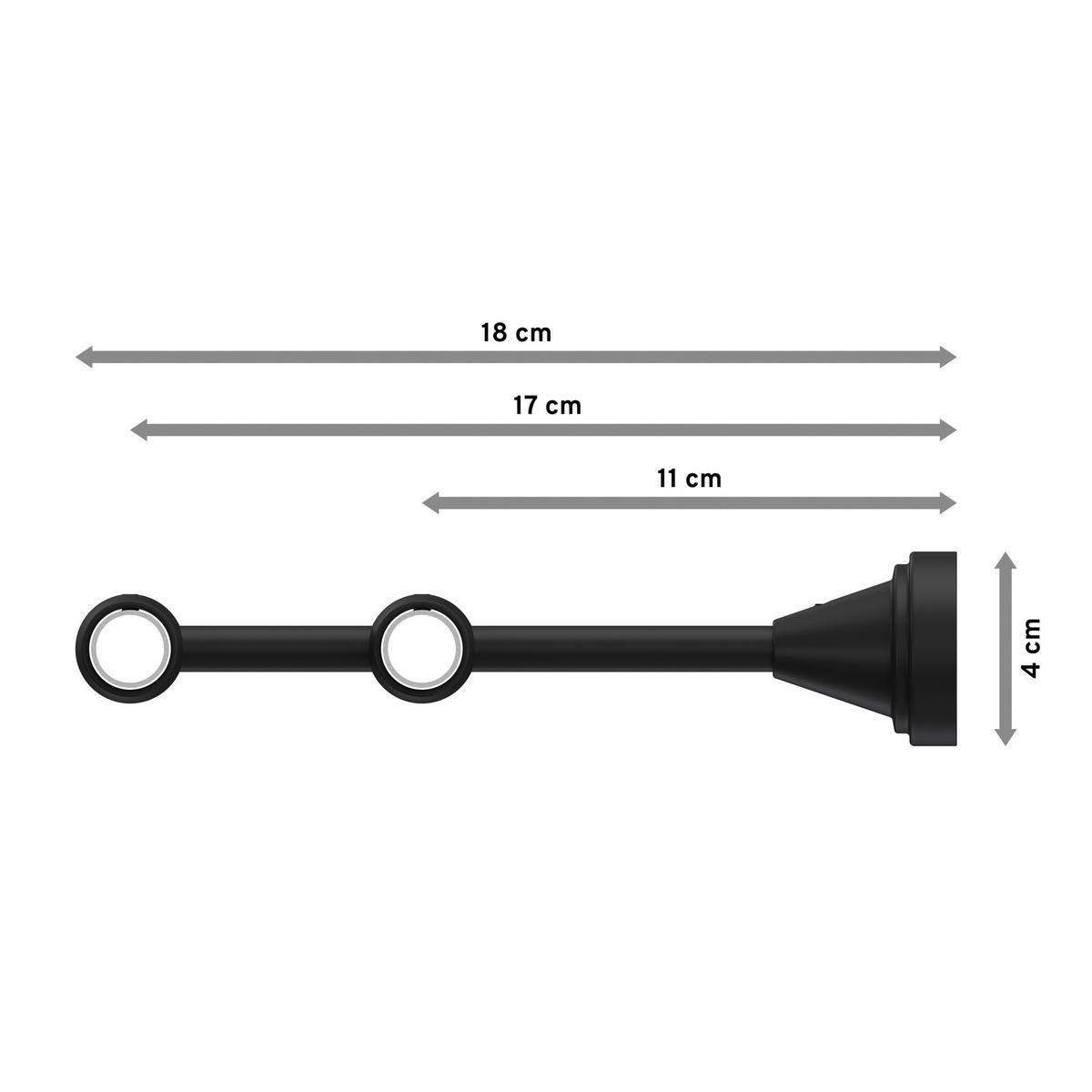 GARDINENSTANGE Primus Matteo 200 cm, 2-läufig, 16 mm Ø Schwarz - Schwarz, Metall (200cm) - INTERDECO