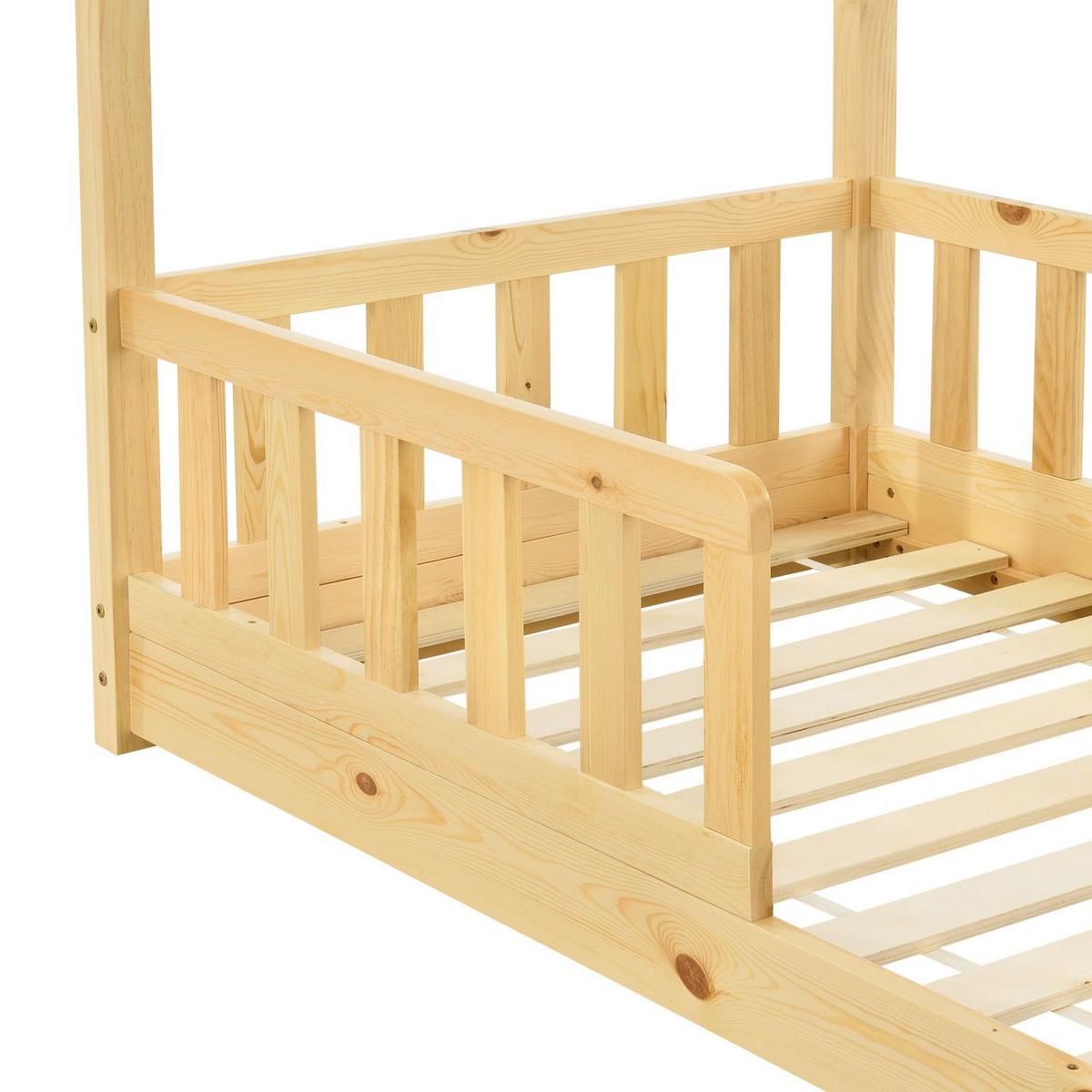 KINDERBETT Marli natur 80x160 cm - Naturfarben, Holz (80/160cm) - Juskys