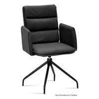 ARMLEHNSTUHL drehbar (4er-Set) Donica 52x92x60 Schwarz/Anthrazit - Anthrazit/Schwarz, Kunststoff (60/92/52cm) - 58aufmkessel