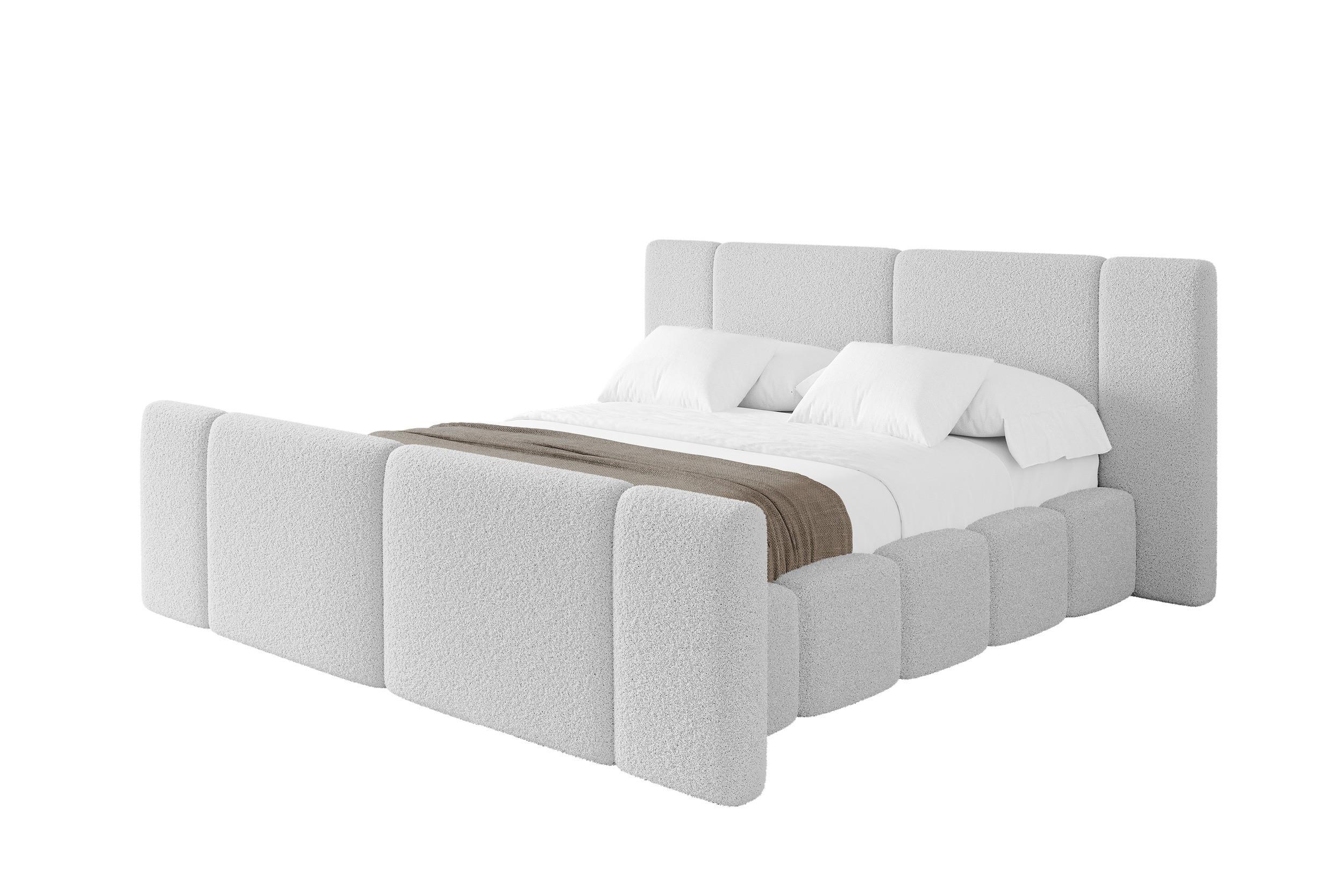 POLSTERBETT mit Bettkasten, Fußteil und Lattenrost, Boxbett ohne Matratze - NILO-Z 120x200 Hellgrau - Hellgrau, Holzwerkstoff/Textil (120/200cm) - ALTDECOR