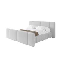 POLSTERBETT mit Bettkasten, Fußteil und Lattenrost, Bett mit Matratze H3/H4 - NILO-Z 180x200 Hellgrau - Taupe, Holzwerkstoff/Textil (180/200cm) - ALTDECOR