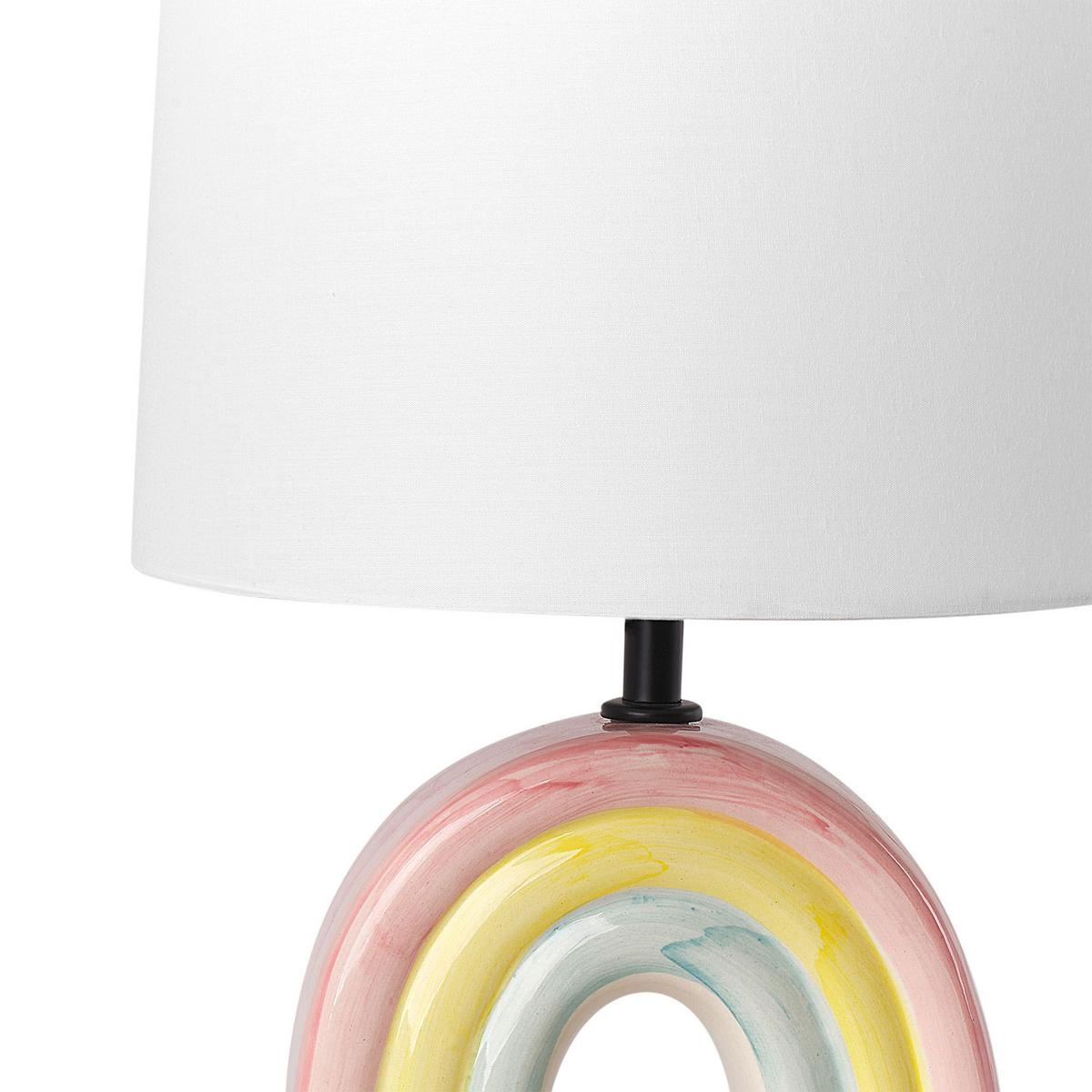 TISCHLEUCHTE Bunt/Weiß Titna - Multicolor/Weiß, Keramik (28/28/42cm) - Beliani