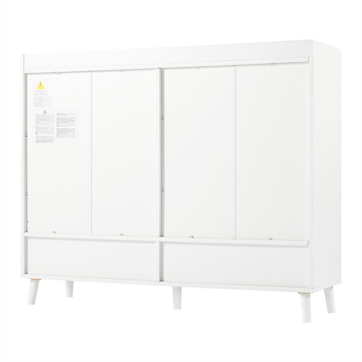 SIDEBOARD weiß stauraum kommode schrank - Weiß, Holzwerkstoff (120/99/35cm) - Urban Meuble