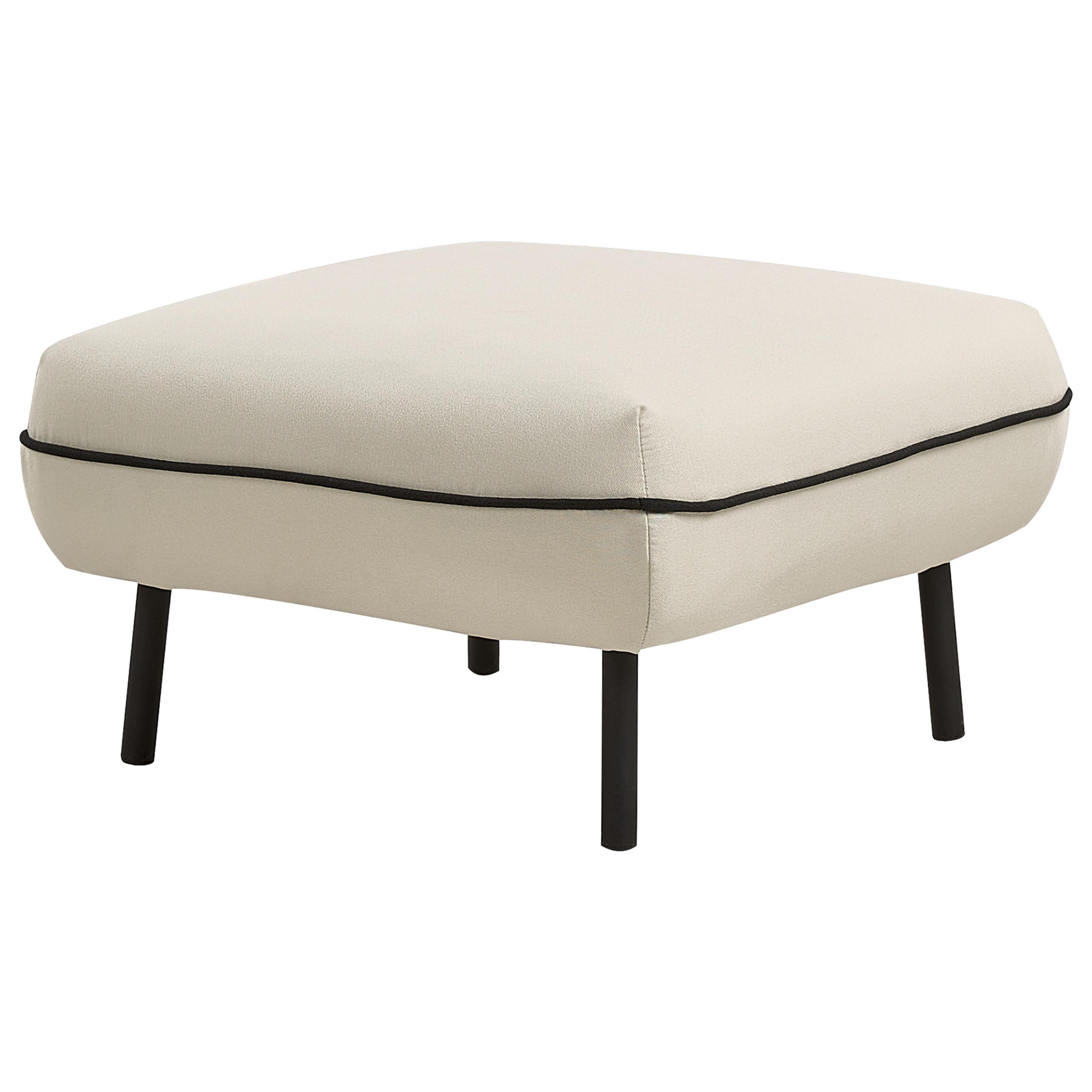 OTTOMANE Hellbeige Tonsberg - Beige/Schwarz, Textil (68/42/68cm) - Beliani