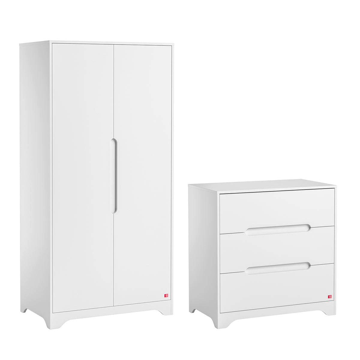 BABYZIMMER 2-teilig Ova Weiß - Weiß, Holzwerkstoff (88.5/89.5/52cm) - Petits-meubles