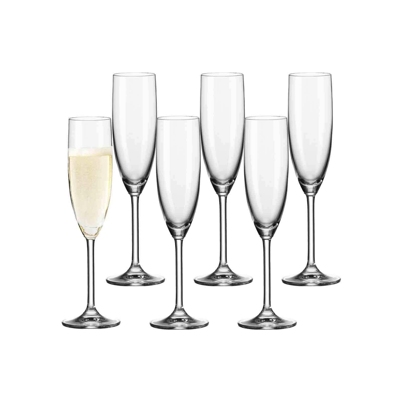 SEKTGLÄSER Daily transparent 120 ml 6er Set - Transparent, Glas (0.2L) - Leonardo Living