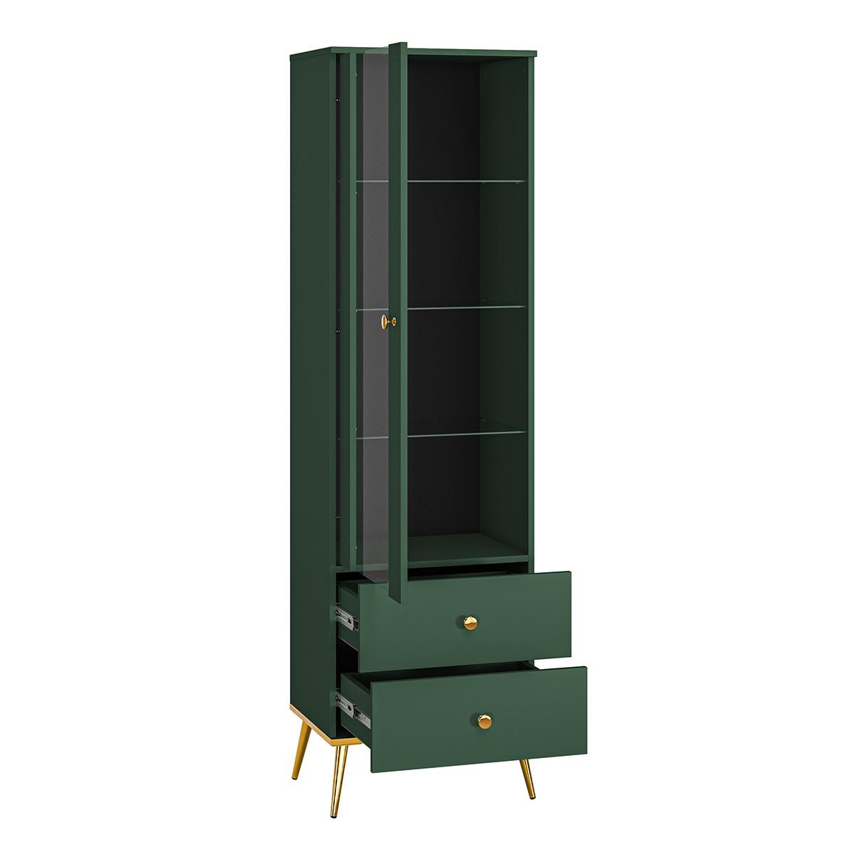 VITRINE Thalia Grün - Grün, Holzwerkstoff (55/190/40cm) - Petits-meubles