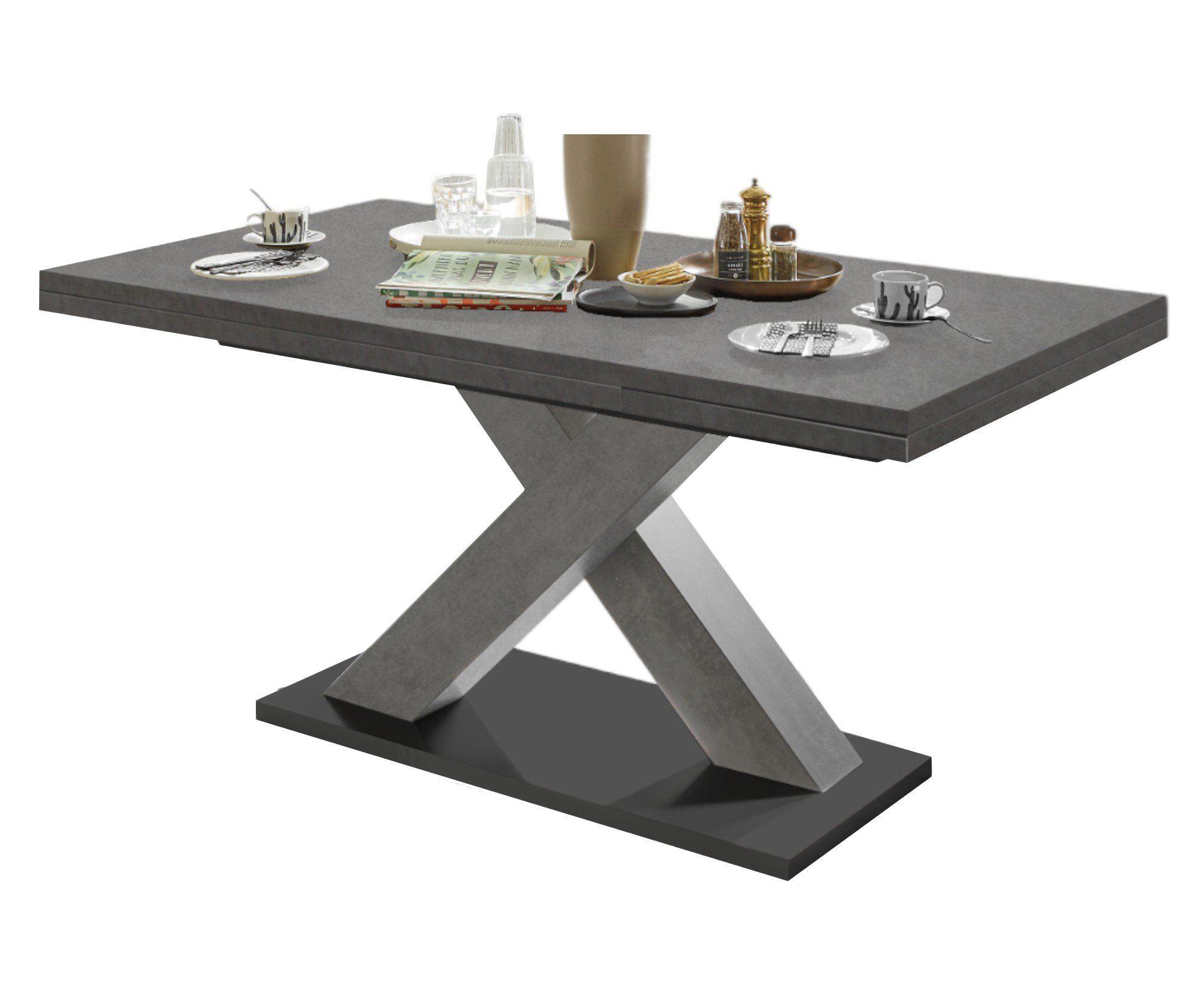 ESSTISCH ausziehbar Elene 180x90x76 Graphit - Grau, Holzwerkstoff (180/90/76cm) - 58aufmkessel