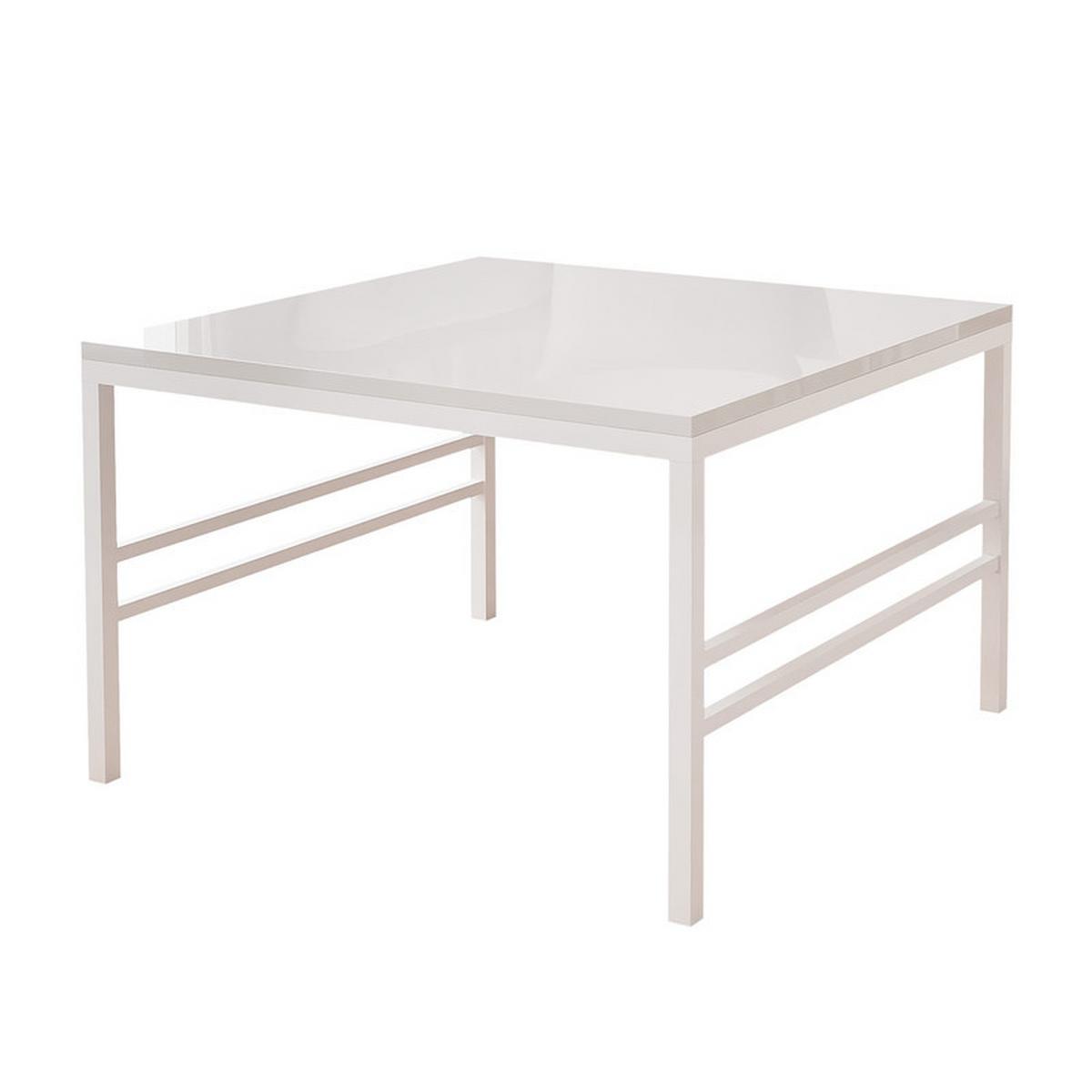 COUCHTISCH FORMA 60/60 cm Quadrat, Weiß Hochglanz - Weiß Hochglanz/Weiß, Metall (60/60/40cm) - Idohome