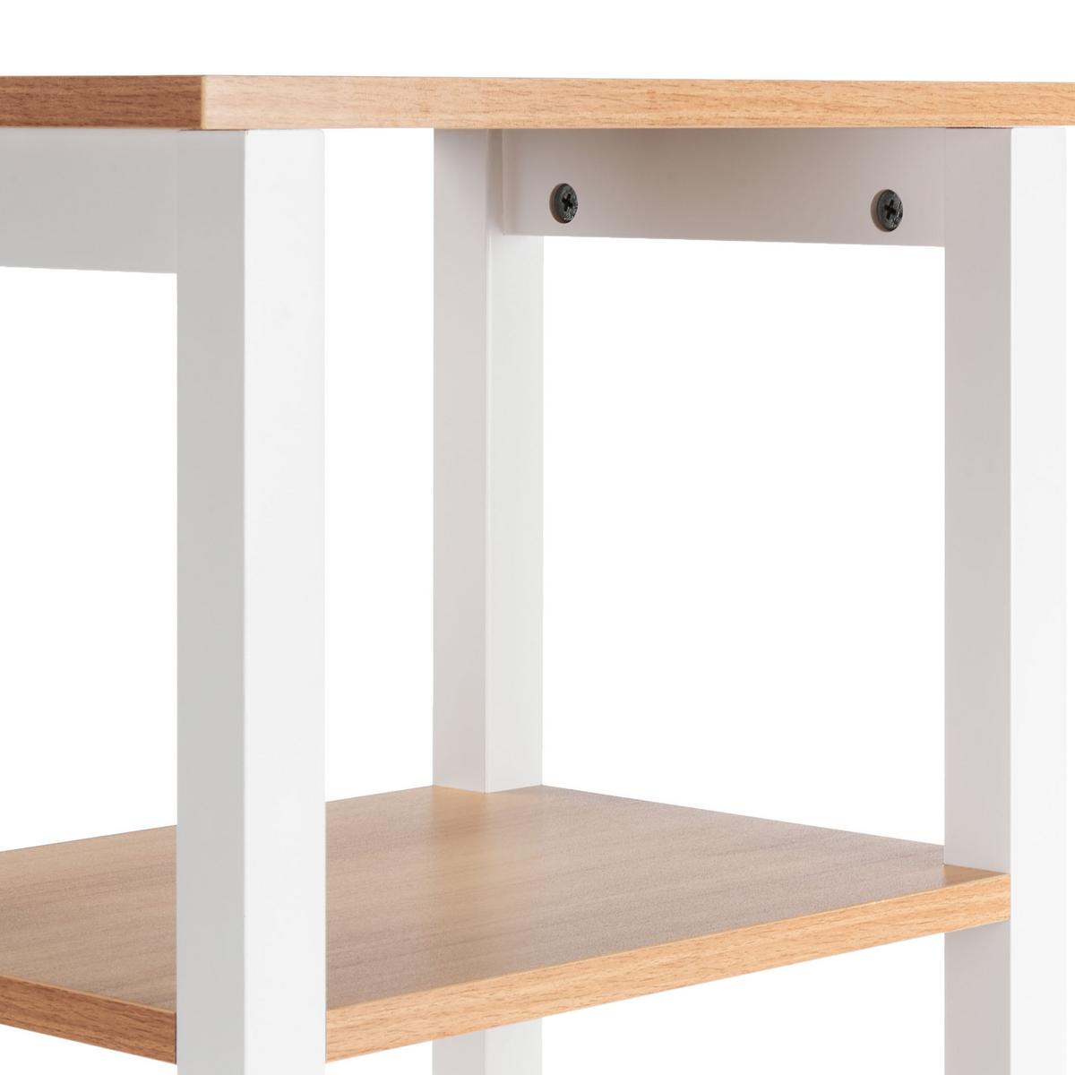 BADEZIMMERSCHRANK 40 cm Weiß Alamos - Weiß/Braun, Holzwerkstoff (40/160/30cm) - Beliani