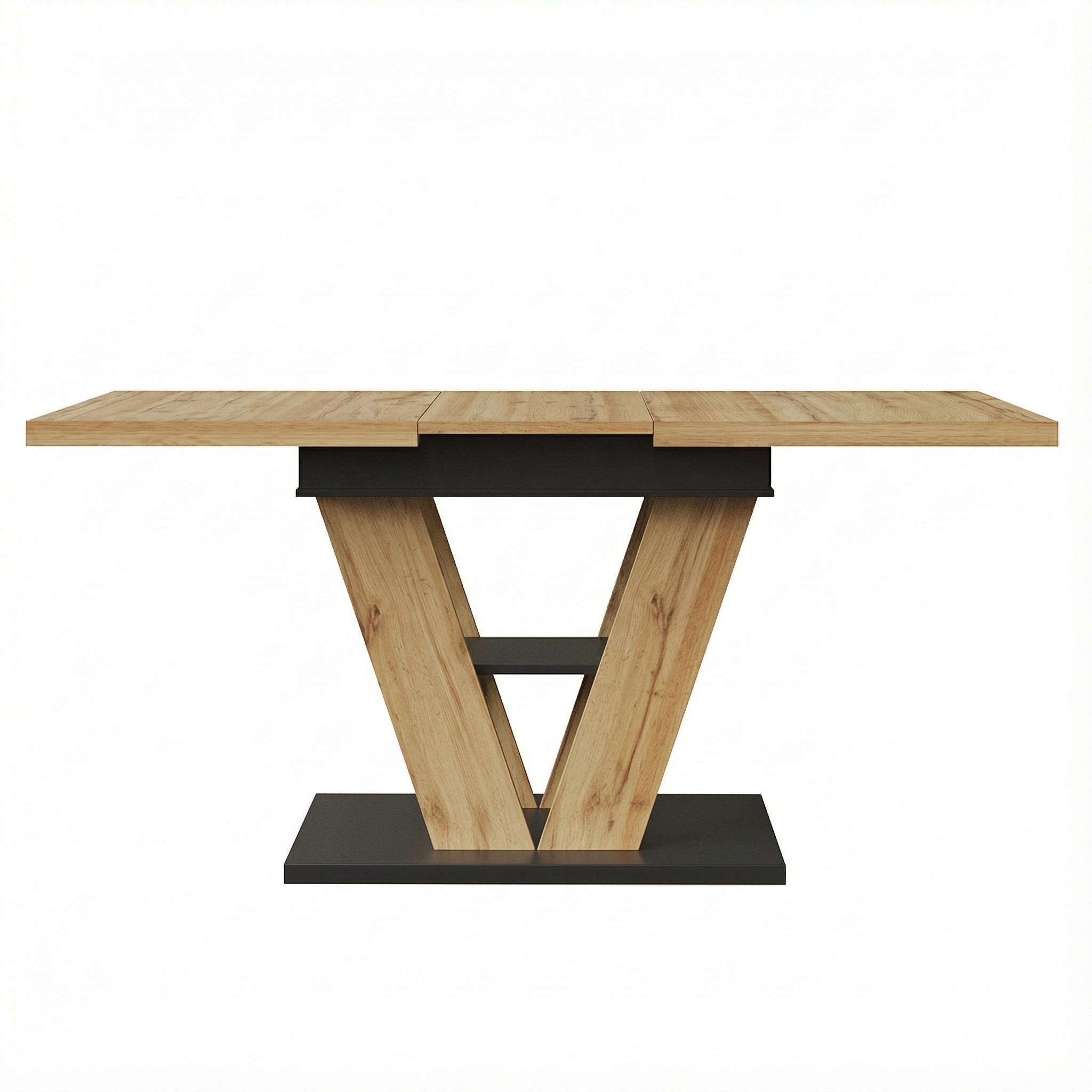 ESSTISCH Ausziehbar 110-140 cm Natural Wood mit verstecktem Staufach - Grau, Holzwerkstoff (80/110/75cm) - Urban Meuble