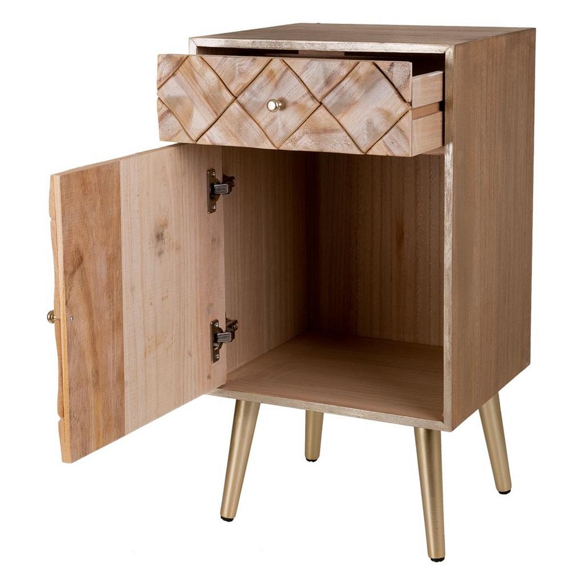 NACHTTISCH aus Holz, braun, 40x35x71cm - Braun, Holz (40/71/35cm) - Wanderlust