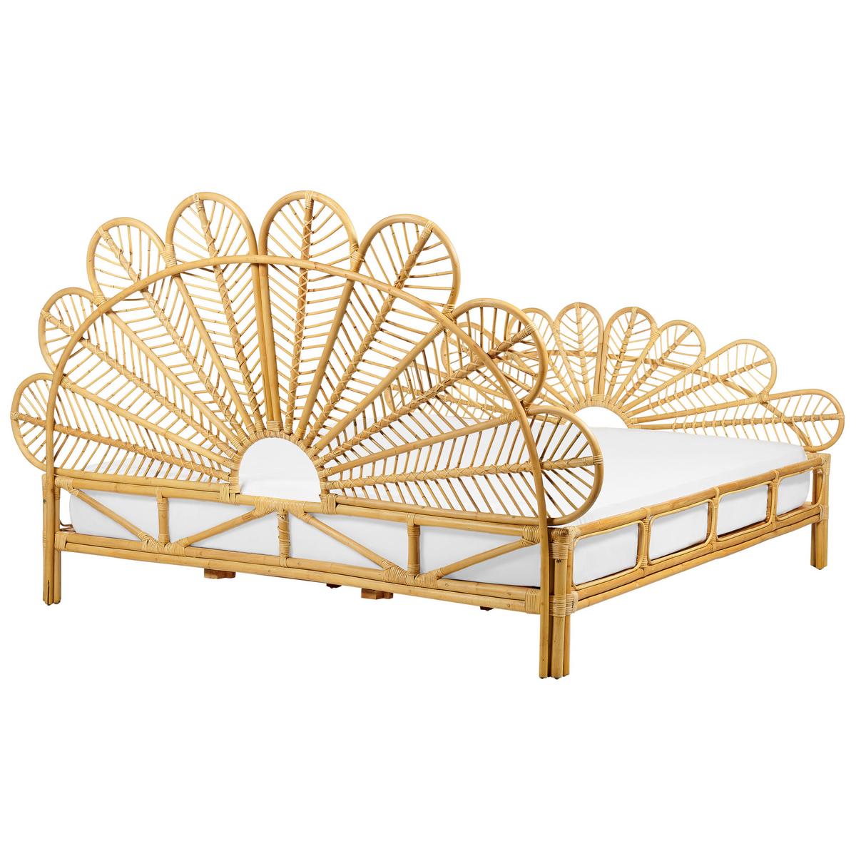 DOPPELBETT 180/200cm Heller Holzfarbton Florentine - Hellbraun, Naturmaterialien (180/200cm) - Beliani