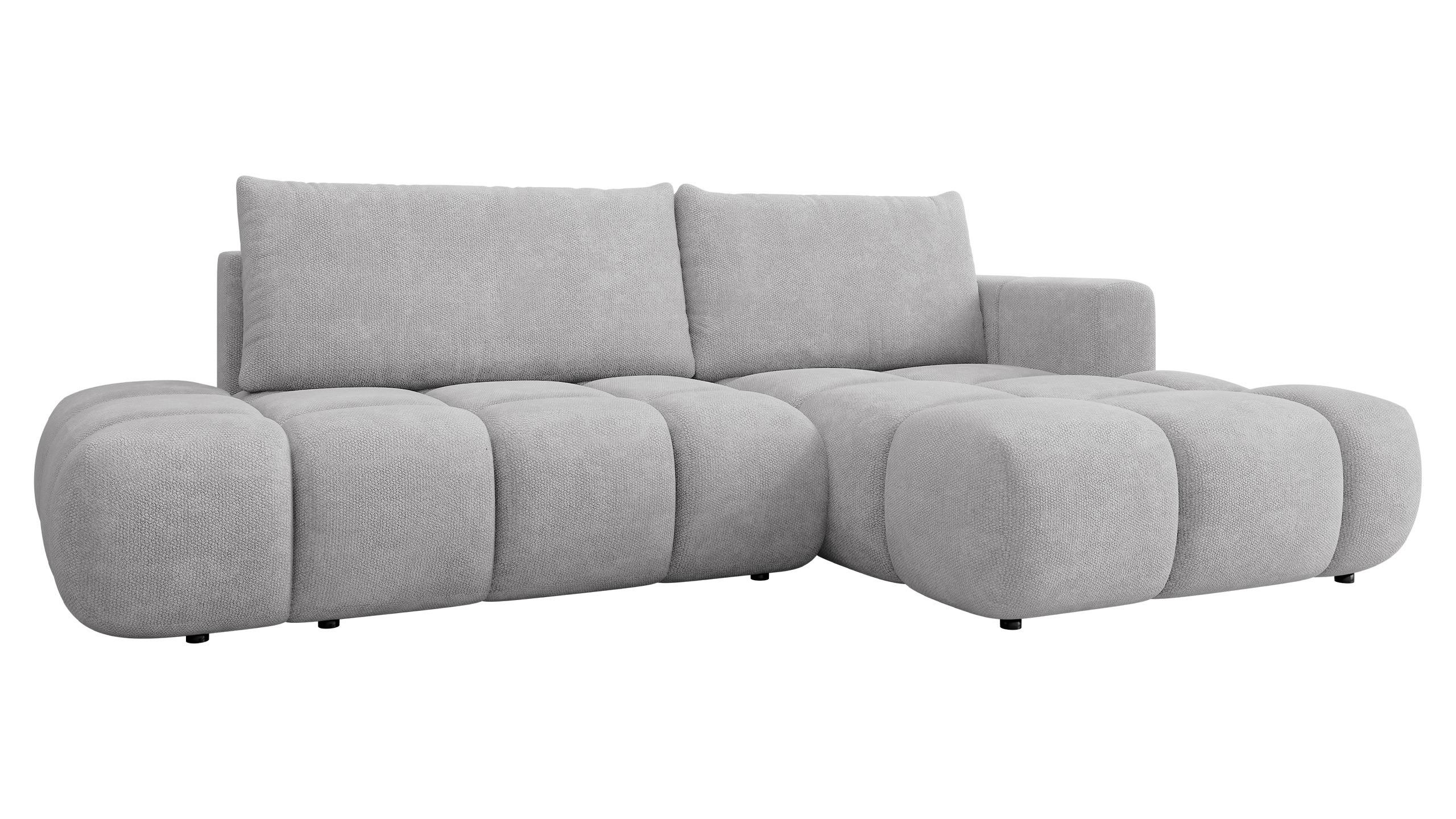 ECKSOFA Soffi, Seite: Rechts - Hellgrau/Schwarz, Holz/Kunststoff (283/166cm) - MIRJAN24
