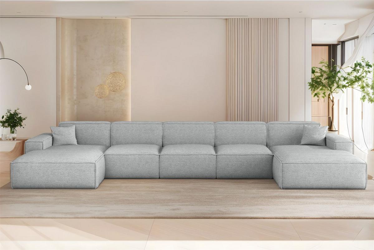 WOHNLANDSCHAFT Celes Premium Xl Artico - Hellgrau, Holzwerkstoff/Textil (462/73/165cm) - Fun Möbel