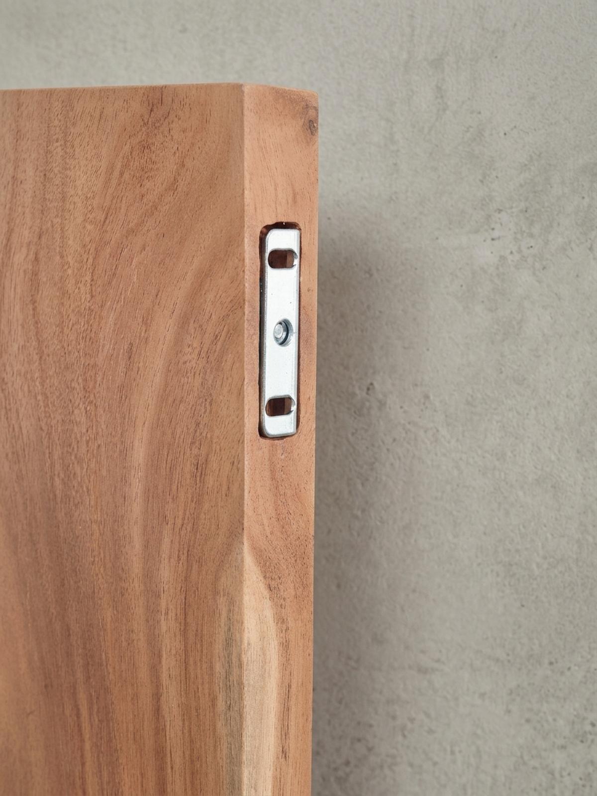 WANDREGAL Akazienholz Baumkante Rustikal, Beige 100x26x4 cm - Beige, Holz (100/4/26cm) - KADIMA DESIGN