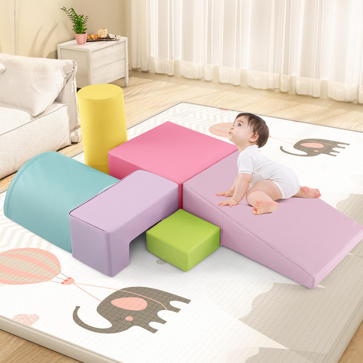 SCHAUMSTOFFBLOCK Rosa (6-teilig) - Hellrosa, Kunststoff (40/20/40cm) - COSTWAY