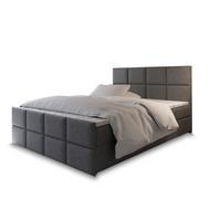 BOXBETT ARIEL 200x200 cm mit Matratze und Topper, H2+H3 - Hellgrau - Hellgrau, Holz (200/200cm) - MASSENO