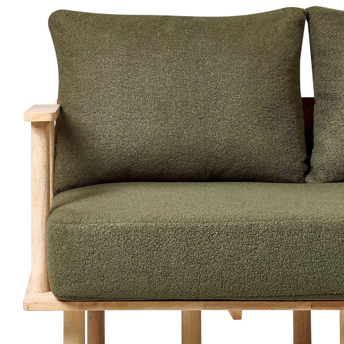 2-SITZER-SOFA Bouclé Dunkelgrün Asker - Braun/Grün, Textil (133/87/74cm) - Beliani