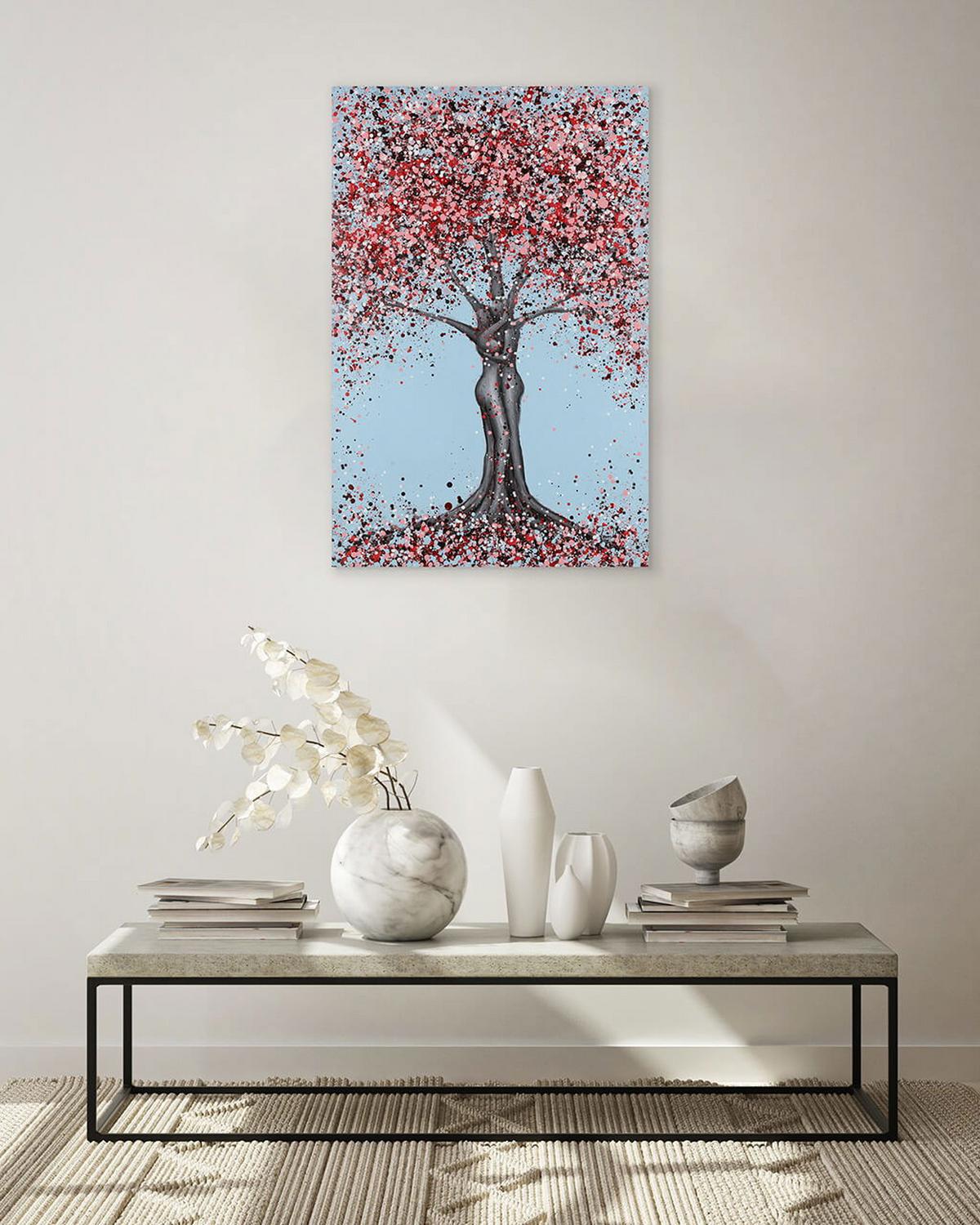 ACRYLBILD HANDGEMALT 60/90 cm - Blau/Pink, Holz/Textil (60/90cm) - KUNSTLOFT