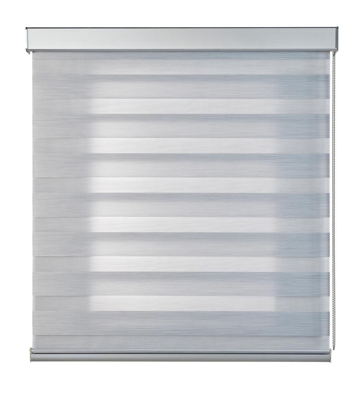 DOPPELROLLO Weiß 120x250 cm - Silberfarben, Kunststoff (120/250cm) - STORESDECO
