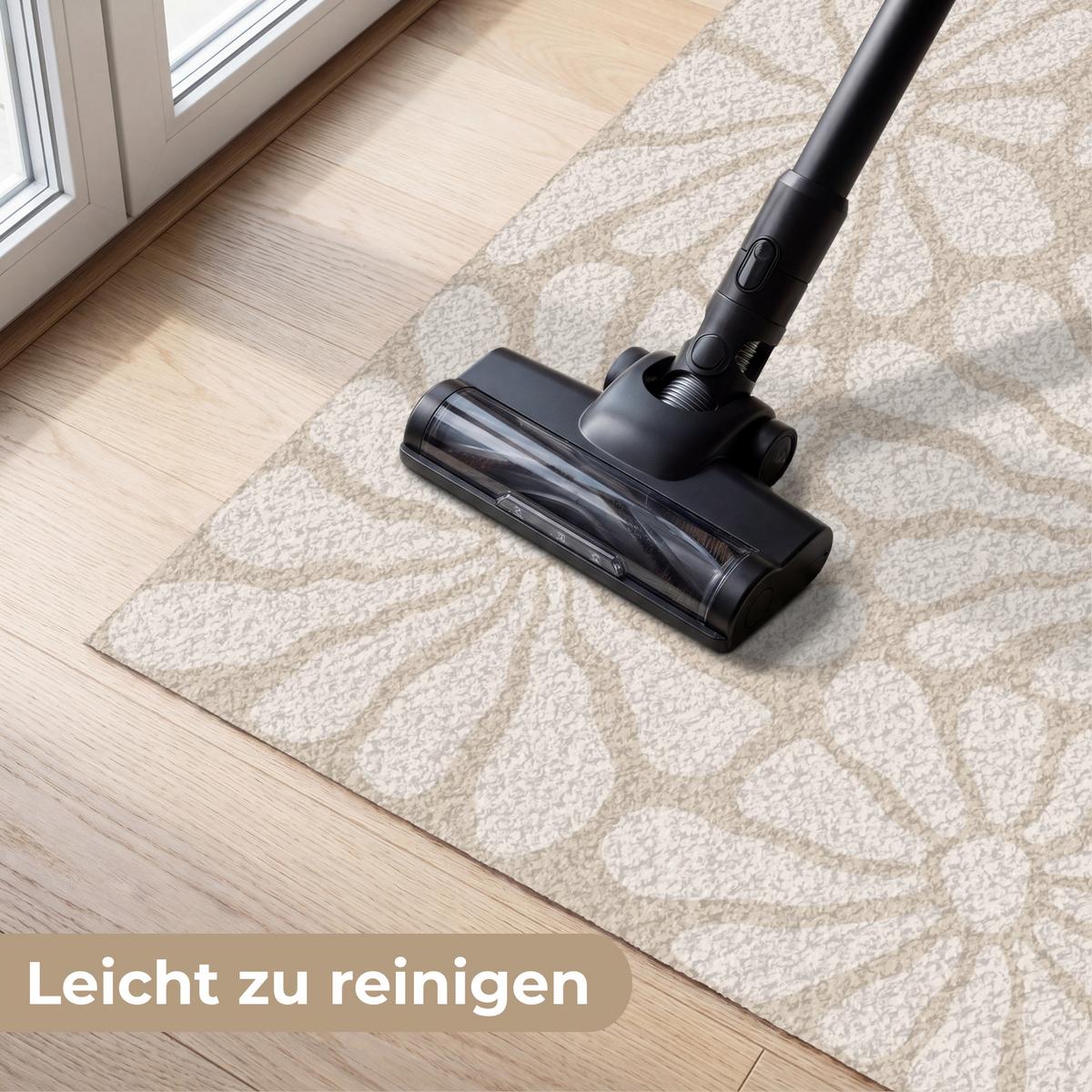 FUSSMATTE Floral - Druck - Beige - Braun - Minimalistisch Schmutzfangmatte 120x80 cm - Sandfarben, Kunststoff (120/0.4cm) - MuchoWow