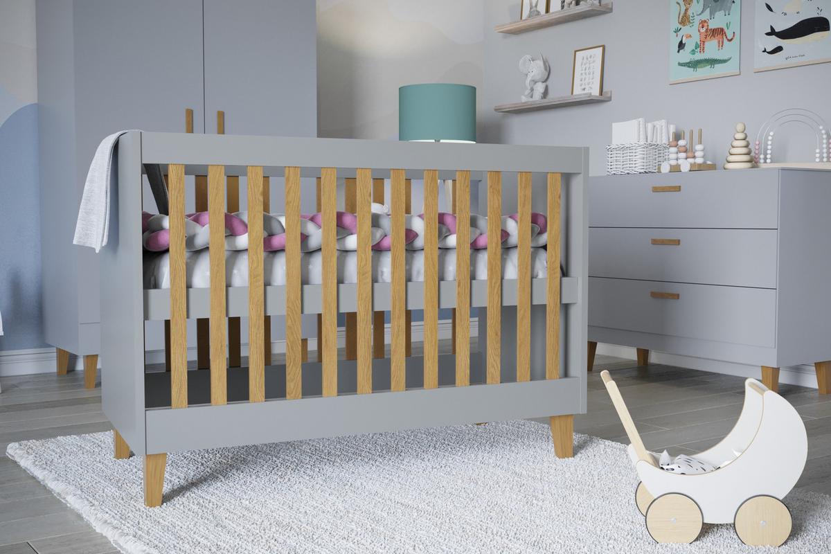 KINDERBETT Kubi ohne Schublade ohne Matratze Grau 120/60 - Grau, Holzwerkstoff (60/120cm) - RAUMHIRSCH FURNITURE