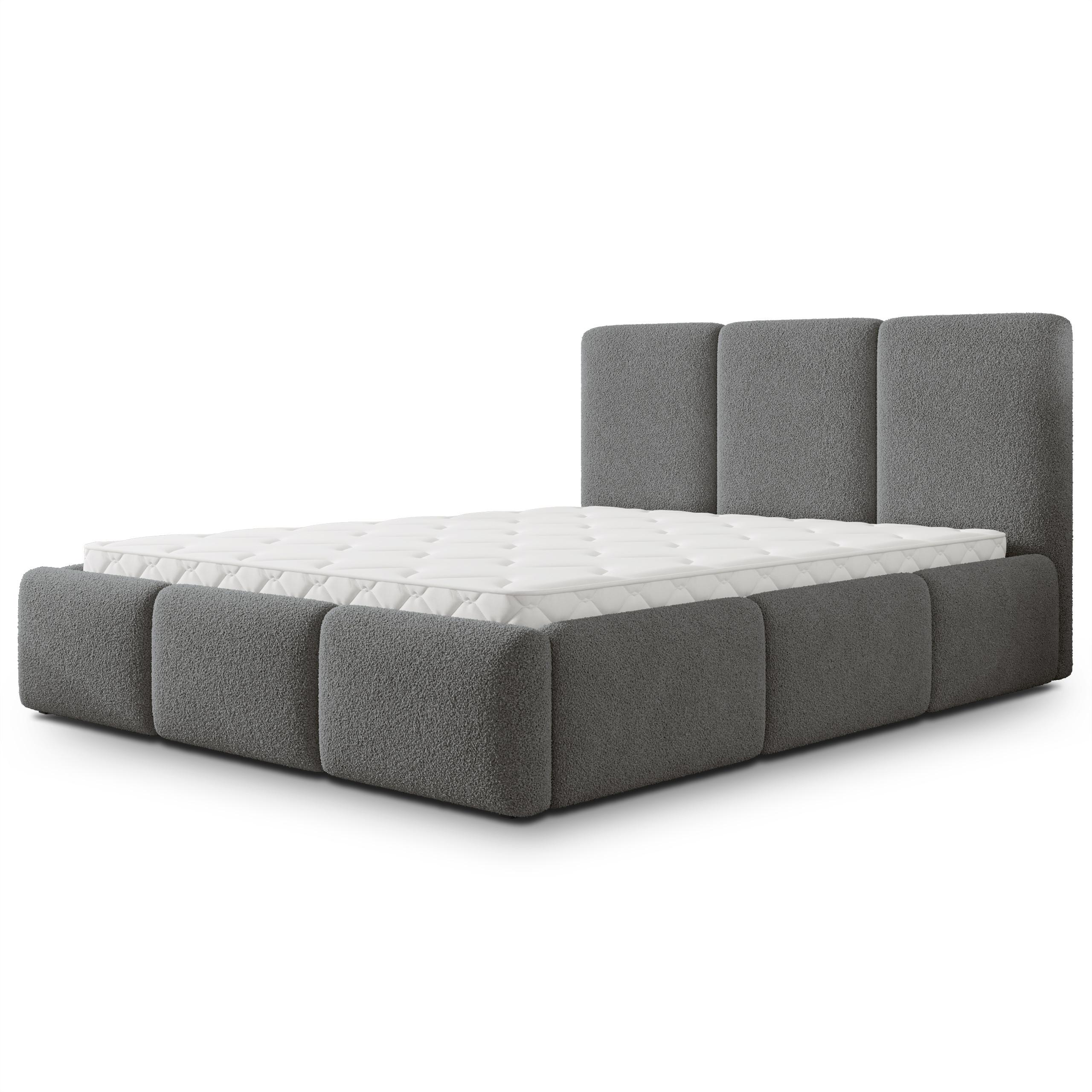 POLSTERBETT ARSIL 140x200 cm mit Bettkästen - Grau - Grau, Holz/Textil (140/200cm) - MASSENO