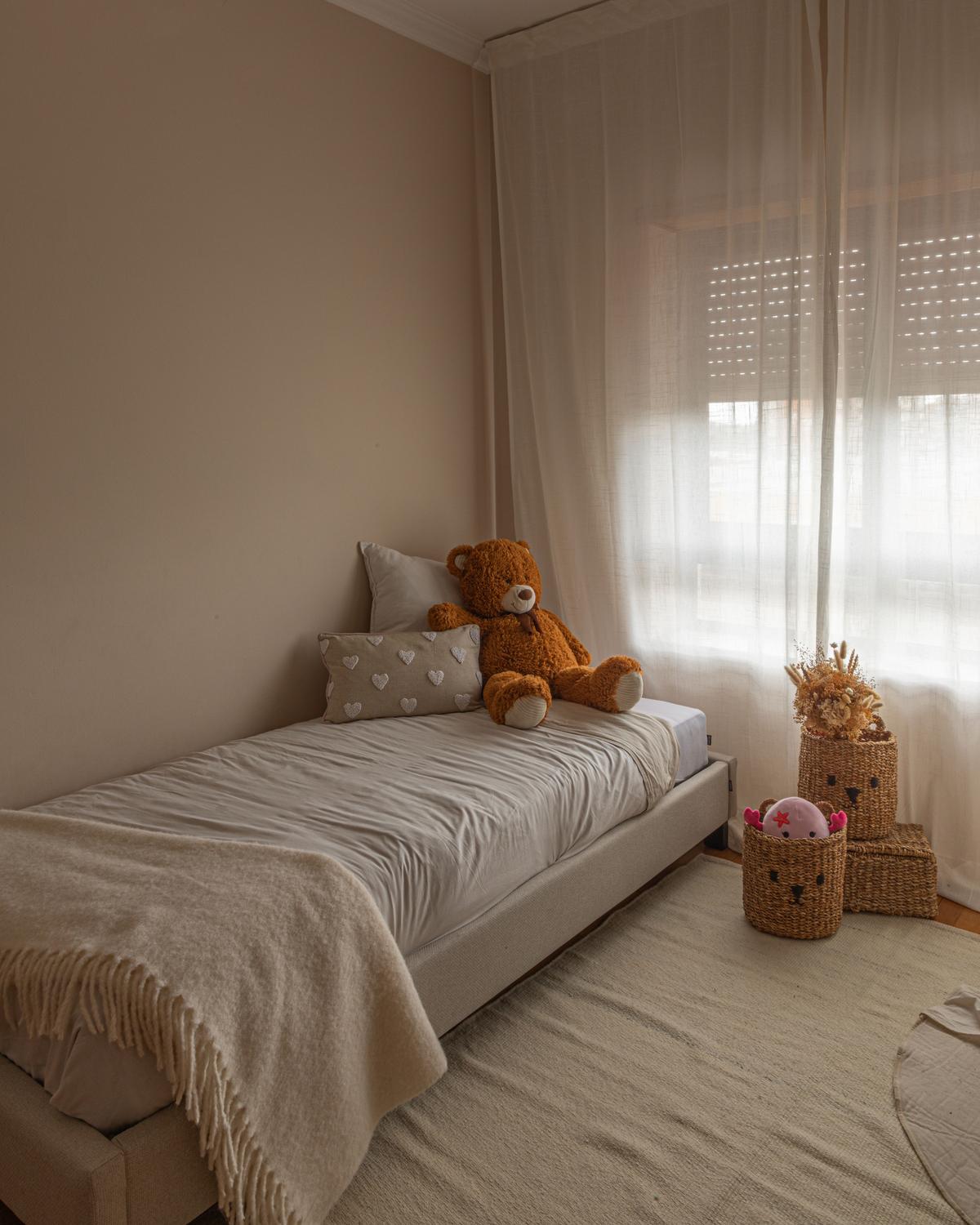 POLSTERBETT Beige-Dunkler Holzfarbton 90-200 cm Roanne - Beige/Dunkelbraun, Textil (90/200cm) - Beliani