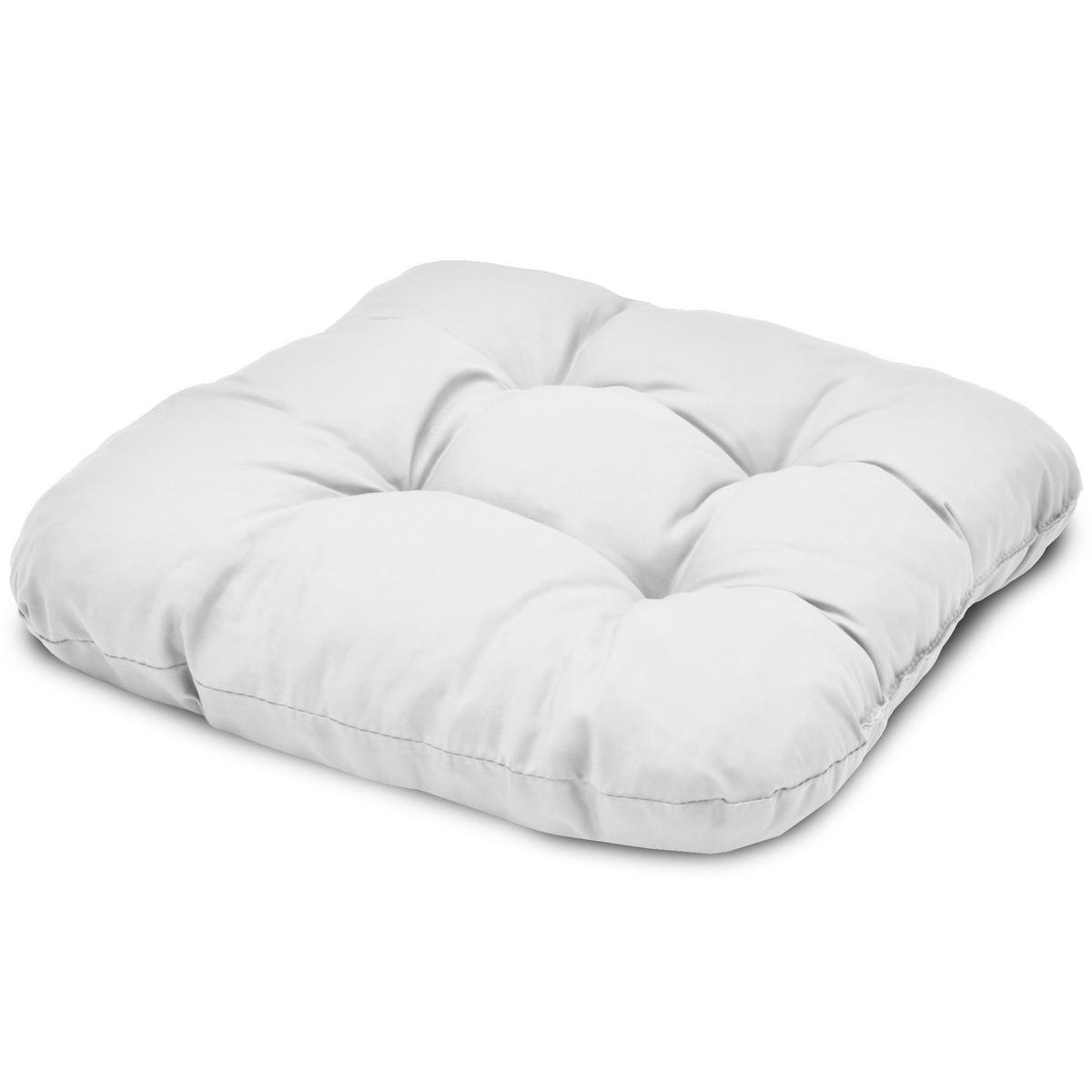 STUHLKISSEN Lisa 40/40/8 cm Weiß 4tlg - Weiß, Textil (40/40/32cm) - Beautissu 