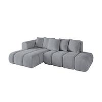 ECKSOFA Ottomane Links CLOUD-L-v1 280x185x90 Hellgrau Velours - Hellgrau, Holzwerkstoff/Kunststoff (180/289cm) - ALTDECOR