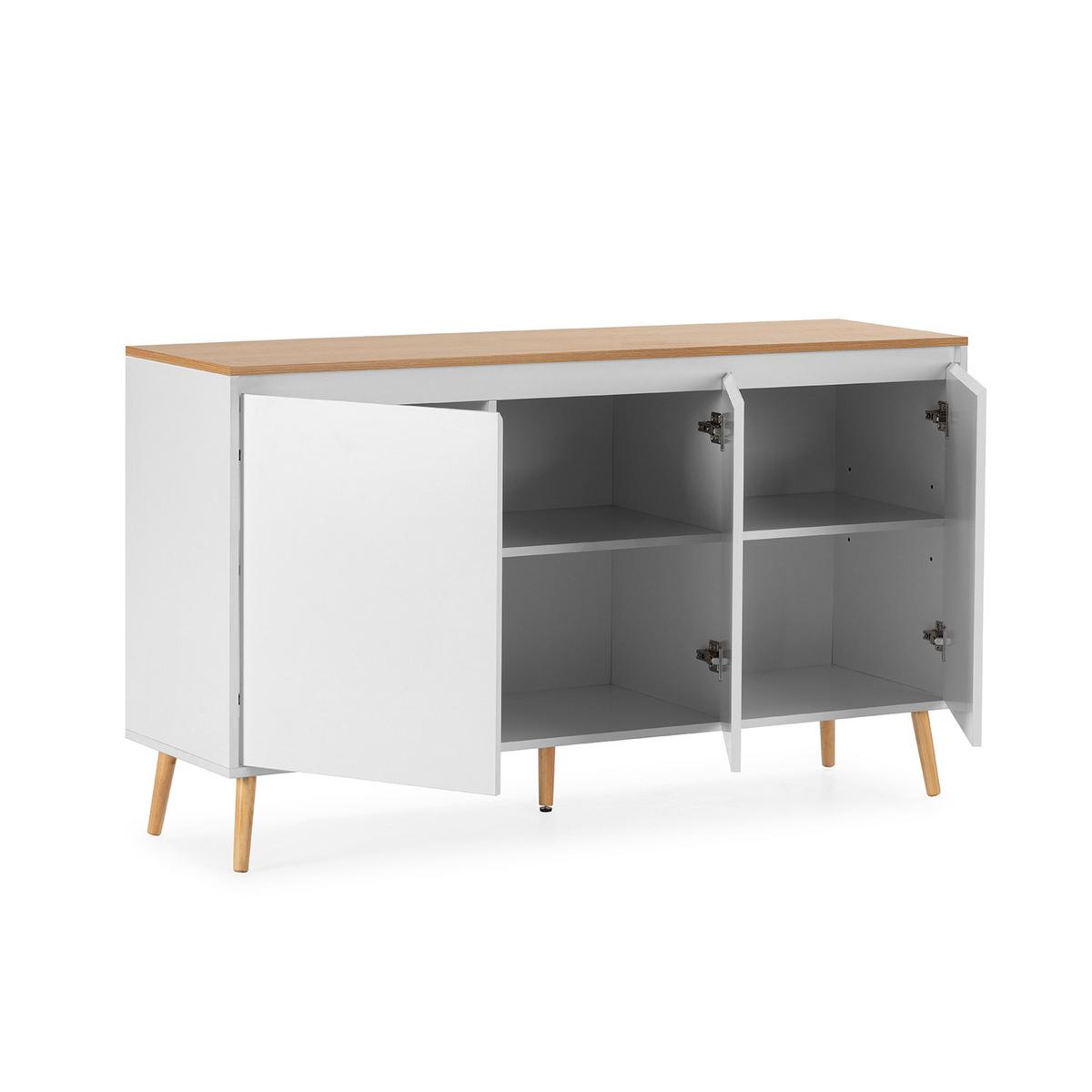 SIDEBOARD Desi 3 türen Weiß - Weiß, Holzwerkstoff (140/80/40cm)